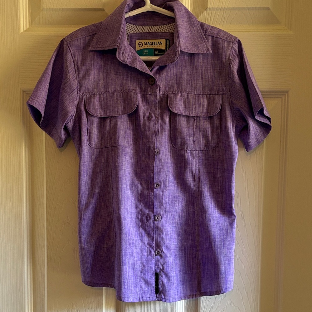 Magellan Outdoors Kids Purple Button Down Shirt